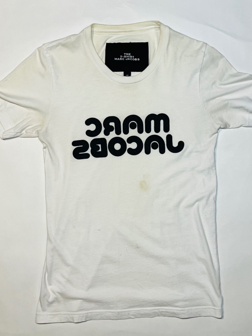 Marc Jacobs Reverse Logo White Tee Mens XS